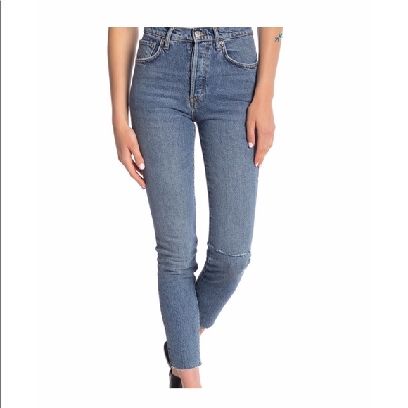 Free People Stella High Waist Raw Hem Skinny Jean - Picture 6 of 7